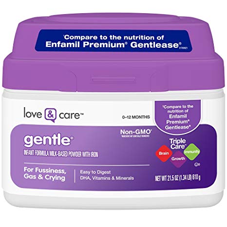 Love & Care Gentle Infant Formula Milk-Based Powder with Iron Non-GMO, 21.5 Ounce