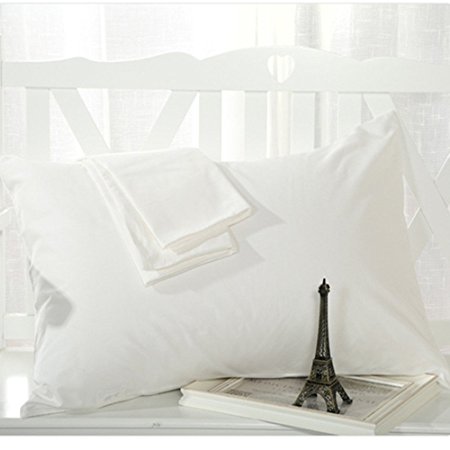 YAROO Pillowcase, Genuine Egyptian Cotton 300 Thread Count King 2-Piece Pillow case Set,Solid,white-King.