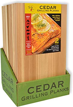 TrueFire Cedar Grilling Planks 7.25 x 16 (24-Pack) - Premium Sized Plank, Western Red Cedar, Made in Canada