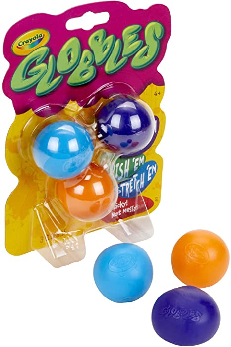 Crayola Globbles, 3 Ct, Sticky, Reusable, Washable Giftable, Loot Bags, Kids, Ages 3, 4, 5, 6 and Up, Arts and Crafts