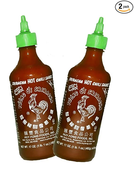 Sriracha Hot Chili Sauce Bottle (2 Pack) -9 Ounce