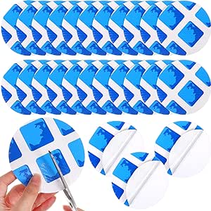 Outus 24 Pcs Vinyl Pool Patch Repair Kit Self Adhesive Pool Liner Plastic Repair Patch Pool Patches for Above Ground Pools Inflatable Boats Air Mattress Products, 4 Inch(Blue White Plaid)