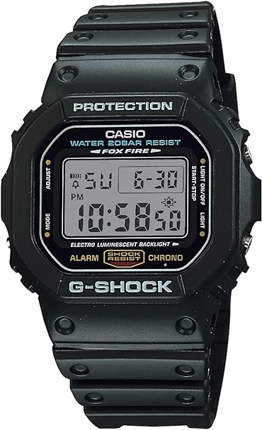 Casio G-Shock DW5600E-1 Digital Watch, Black, 200M Water Resistant