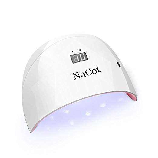 Nail Dryer Lamp DIY - NatCot Professional 24W UV Portable Eye and Skin Friendly Quickly Dry Gel Nail Polish LED Lamp Light with Automatic Sensor LCD Screen Time Display at Home and Salon