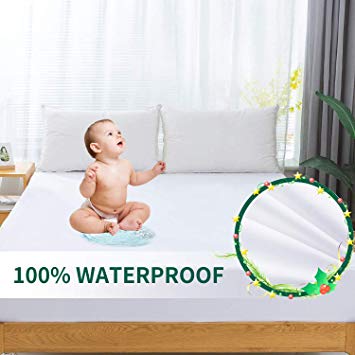SLEEP ACADEMY Full Waterproof Mattress Protector – Soft Surface Hypoallergenic, Breathable and Vinyl Free