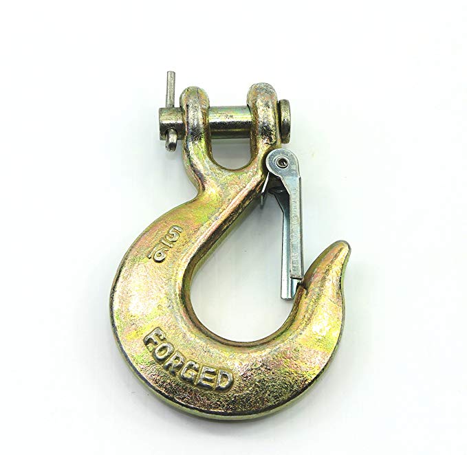 (Pack of 2) 5/16 Inch Safety Hook with Latch Forged G70 14,000 Lb Capacity
