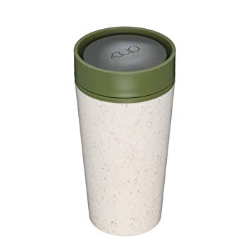 rCup Leak Proof Insulated Coffee & Travel Mug : Recycled : Cream and Green