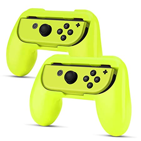 TNP Joy-Con Grip (2 Pack) for Nintendo Switch - Comfortable Grip Wear Resistant Joy-Con Handle Game Controller Kit Accessory for Nintendo Switch - Nintendo Switch (Yellow)