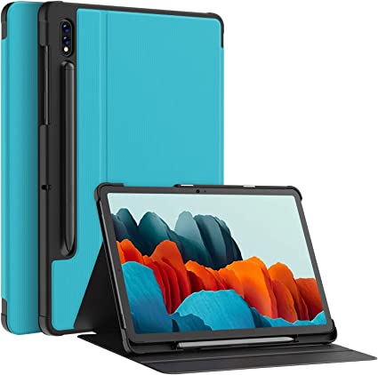 Soke Case for Samsung Tab S8 2022 & S7 2020 -Premium Shock Proof Stand Folio Case, Multi- Viewing Angles, Hard PC Back Cover for Galaxy Tab S8 11 inch Tablet [SM-X700/X706/T870/T875/T878], Sky Blue