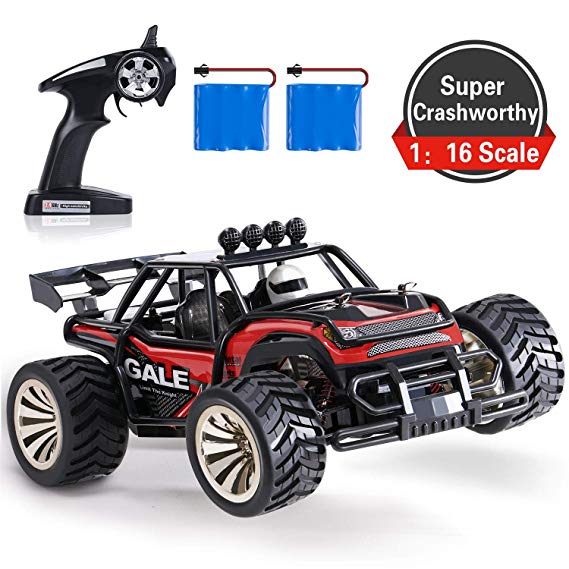 SGILE RC Car, 2.4Ghz Racing Cars - 1:16 Off-Road Vehicle Crawlers, 15km/H High-Speed Fast Car Toy, 2WD Electric Truck Climber with 2 Rechargeable Battery Racing Start for Kids Adults