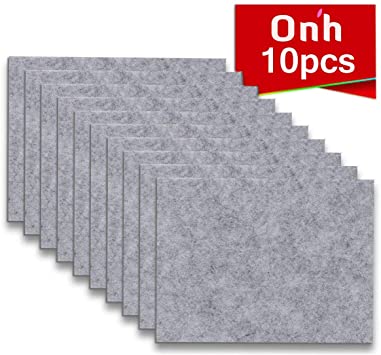 Furniture Pads - 10 Pack ON'H Self-Stick Felt Furniture Pads with 3M Tapes Hardwood Floors Protectors - 8" x 6" x 1/5" Sheet Cut into Any Shape - Grey