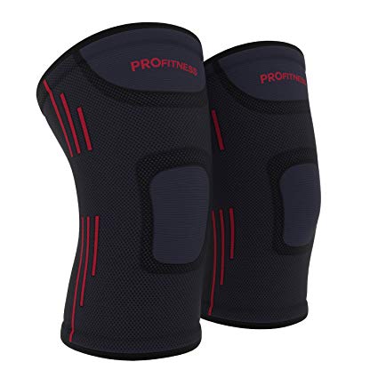 ProFitness Knee Sleeves (One Pair) Knee Support for Joint Pain & Arthritis Pain Relief - Effective Support for Running, Pain Management, Arthritis Pain, Surgery Recovery