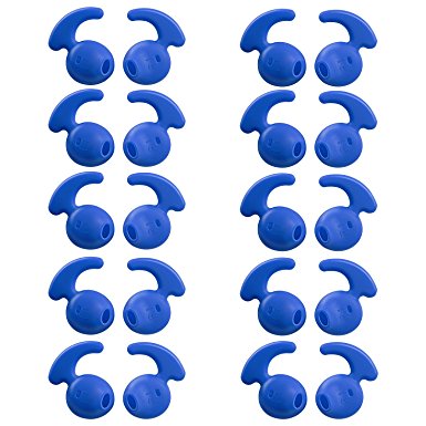 20 Pieces Silicone Earbud Covers Teemade Replacement Ear Hooks Tips Silicone Ear Gels Buds for Samsung Galaxy S7/S7 Edge /S6/S6 Edge Sports Earbuds (Blue)