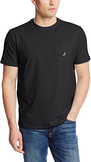 Nautica Men's Solid Crew Neck Short Sleeve Pocket T-Shirt