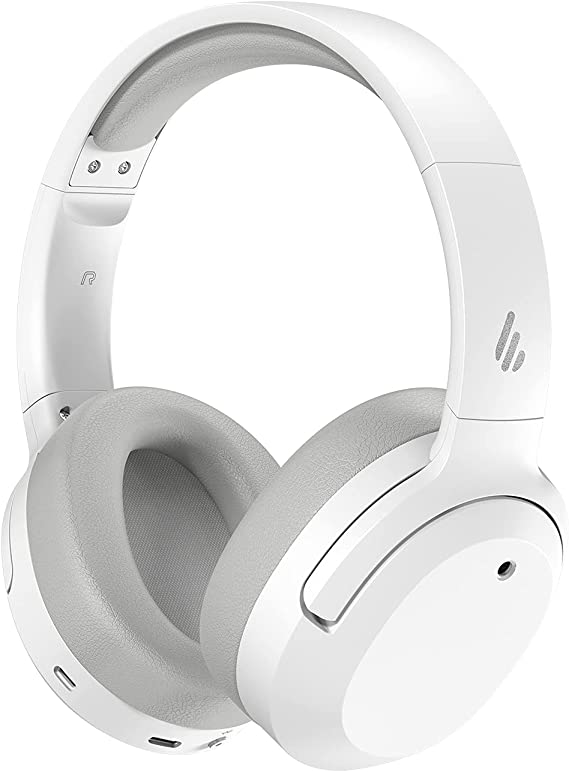 Edifier W820NB Hybrid Active Noise Cancelling Headphones - Hi-Res Audio - 49H Playtime - Wireless Over Ear Bluetooth Headphones for Phone-Call - White