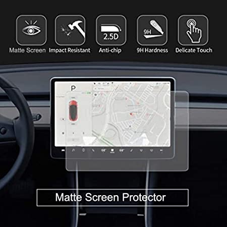 Carwiner Tesla Model 3 Matte Screen Protector Model Y 15" Center Control Touch Screen Car Navigation Tempered Glass Accessories 9H Anti-Glare Anti-Fingerprint