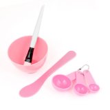 Women Face Skin Care Mask Mixing Bowl Stick Brush Pink Tool 6 in 1 Set