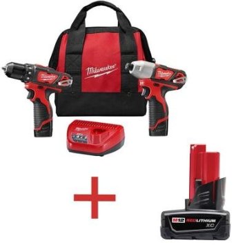 M12 12-Volt Lithium-Ion Cordless Drill Driver/Impact Driver Combo Kit (2-Tool) with Free M12 XC Battery Pack
