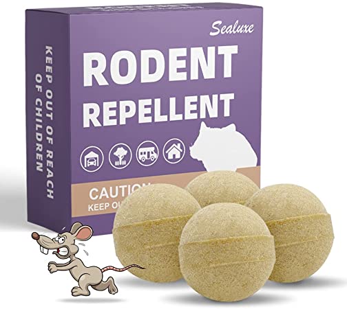 SUAVEC Rodent Repellent,Squirrel Repellent,Mouse Repellent,Mice Repellent for House,Natural Rat Repellent,SEALUXE Peppermint Oil to Repel Mice and Rats,Ready-to-Use for Indoor & Outdoor Use 4 Pack