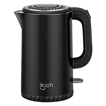 iKich Electric Kettle (BPA-free), Double Wall 1.7L Food-grade Stainless Steel Water Boiler Tea Heater, Fast Boiling Hot Water Kettle with Auto Shut Off & Boil Dry