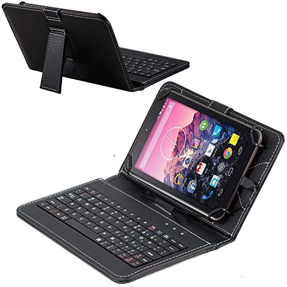 Navitech Black Micro USB Keyboard Case/Cover Compatible with TheLenovo Tab 4 10" Plus
