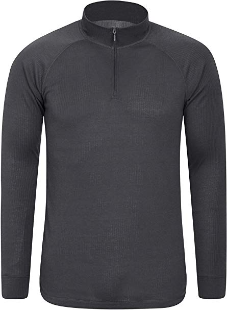 Mountain Warehouse Talus Mens Thermal Baselayer Top - Long Sleeve Sweater, Zip Neck, Quick Drying Pullover, Breathable, Lightweight - Great for Winter, Travelling