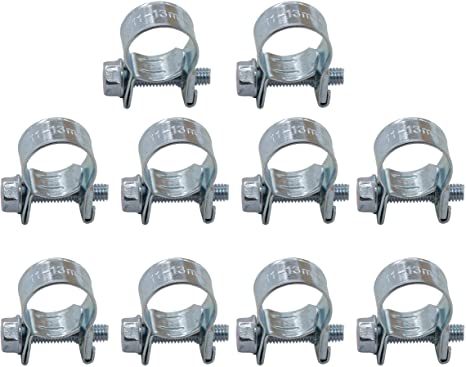 XtremeAmazin 1/4" Fuel Injection Hose Clamps (Pack of 10) 7/16" - 1/2" Dia