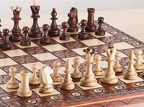 Beautiful Handcrafted Wooden Chess Set with Wooden Board and Handcrafted Chess Pieces - Gift idea Products (16" (40 cm) ORN)