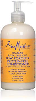 Shea Moisture Baobab & Tea Tree Oils Low Porosity Protein-Free Conditioner for Unisex, 13 Ounce