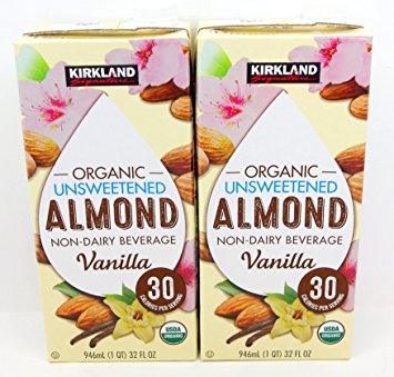 Kirkland Organic Unsweetened Almond Non-Dairy Beverage/Milk Vanilla 2 (32 Oz.) Cartons