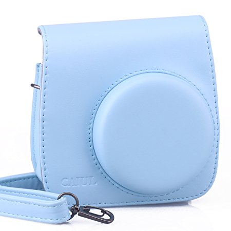 [Fujifilm Instax Mini 8 Case] - CAIUL Comprehensive Protection Instax Mini 8 Camera Case Bag With Soft PU Leather Material ( Blue )