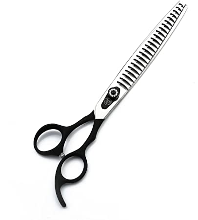 Moontay 7.0, 7.5, 8.0 inch Professional Dogs Grooming Chunker Scissors, Pets Cat Grooming Thinning Blending Shears (8 inch)