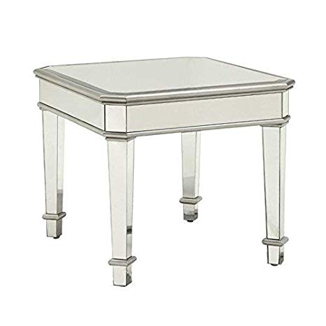Coaster Home Furnishings Square Mirrored End Table Silver