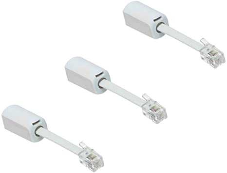 Telephone Cord Detangler 3 Pack - Extended Rotating - White - Phone Cord Detangler Branded Master Cables Product