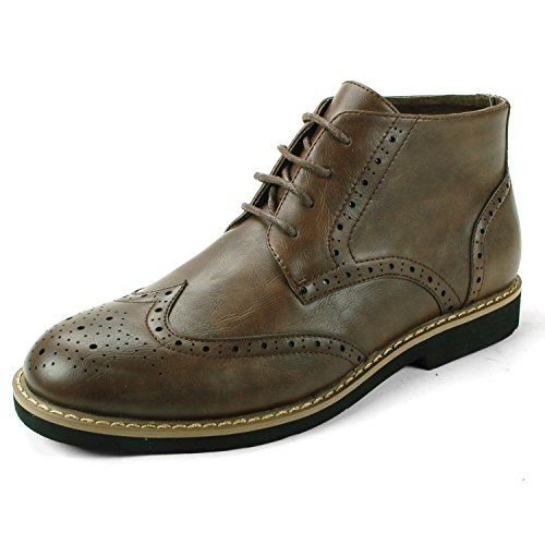 Alpine Swiss Men's Geneva Ankle Boots Brogue Medallion Wing Tips