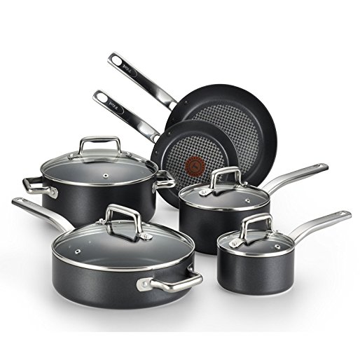 T-Fal/Wearever 10 Piece Professional Cookware Set, Multi, Black