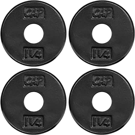 WF Athletic Supply Traditional/Classic 1-inch Hole Standard Solid Cast Iron Weight Plates - Great for Strength Training, Weightlifting, Bodybuilding & Powerlifting, Multiple Choices Available