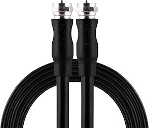 Philips RG6 Dual Shield Coaxial Cable, 25 ft. Ideal for TV Antenna DVR VCR Satellite Cable, F-Type Connectors, 3Ghz Digital, Black, SWV2155H/37