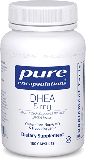 Pure Encapsulations - DHEA 5 mg - Micronized Hypoallergenic Supplement to Support Healthy DHEA Levels - 180 Capsules