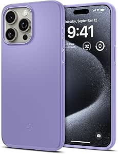 Spigen Thin Fit Designed for iPhone 15 Pro Case (2023) [Hard Shell] [Military-Grade Protection] - Iris Purple