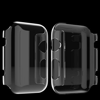 Apple Watch Case, Feskin® Premium Clear Lightweight PC Hard Case Screen Protector with Ultra thin all-round Protective Cover for iWatch (Apple Watch 42mm)