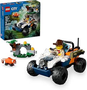 LEGO City Jungle Explorer ATV Red Panda Mission Car Toy, Fun Summer Toy for Kids Ages 6 and Up, Jungle Explorer Minifigure & Animal Figure Included, Outdoor Toy Gift Idea for Adventure Fans, 60424