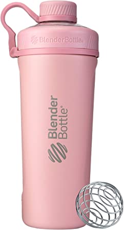 BlenderBottle Radian Insulated Stainless Steel Shaker Bottle, 26- Ounce, Rose Pink