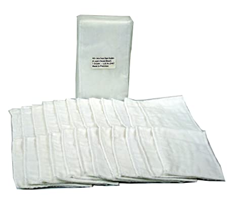 OsoCozy Gauze Diaper Doublers or "Inserts". 1 Dozen per Pack. 100% Cotton, 4x14 inches.