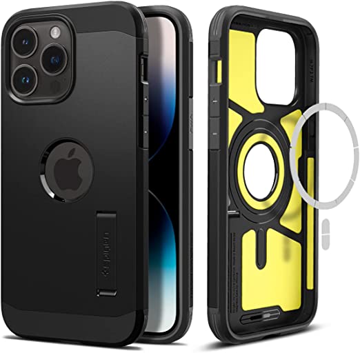 Spigen Tough Armor Mag Case [Magsafe Compatible] Designed for iPhone 14 Pro Max Case (2022) - Black