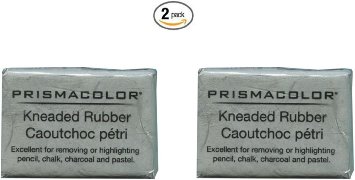 2 X PRISMACOLOR DESIGN Eraser, 1224 Kneaded Rubber Eraser Large, Grey (70531)