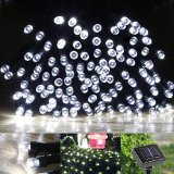 LE Solar Fairy String Lights 100 LEDs 55ft 17m Waterproof Daylight White Christmas Lights with Light Sensor Outdoor and Indoor Use Wedding Party Halloween Lights Decoration