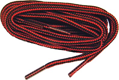 GREATLACES Red-Black proBOOT(tm) Rugged Wear Round Boot Shoelaces - (2 Pair Pack)