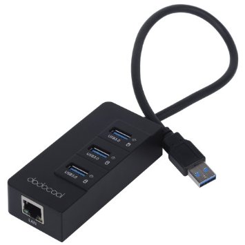 dodocool USB 3.0 Hub Free Driver 3-Port HUB with 10/100/1000 Gigabit Ethernet Converter (RJ45 Gigabit Ethernet Converter )
