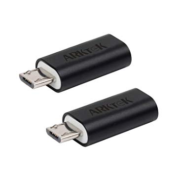 ARKTEK Micro USB Adapter - Micro USB (Male) to Type C (Female) Data Sync Charging Converter for Galaxy S7 LG G4 Nexus (Pack of 2, Black)